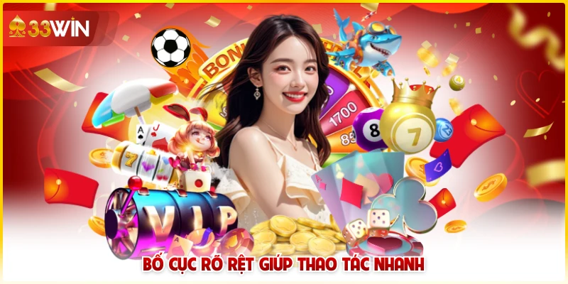 Đánh Giá Giao Diện Và Trải Nghiệm Người Dùng Của 33win 4 Bố cục rõ rệt giúp thao tác nhanh